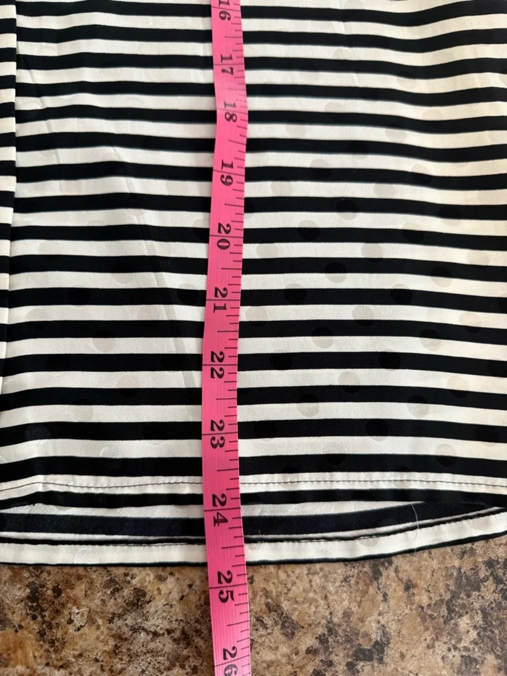 VINTAGE Adrianna Papell 100% Silk Mixed Print Striped Polka Dot Blouse Size 6 - Picture 6 of 6